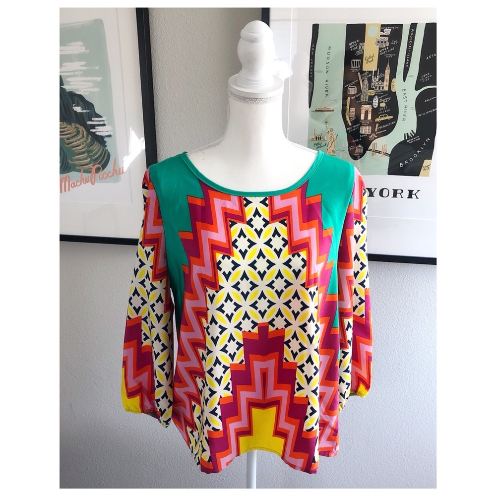 Bright & Colorful Long Sleep Top | Multi-Color